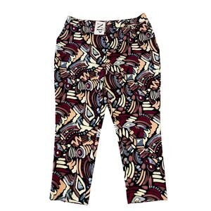 NWT Nina Parker Womens Plus 2X Tribal Printed Tailored Straigh Leg Pants Artsy